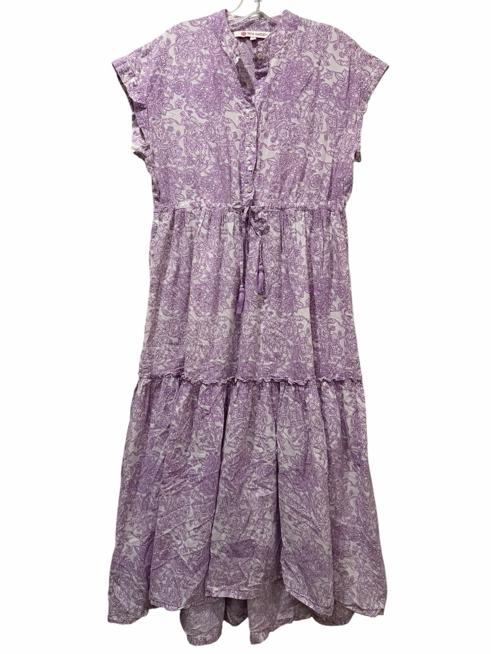 Ro’s Garden Small 100% Cotton Tuckernuck     Mumi Midi Lilac Floral Dress B4